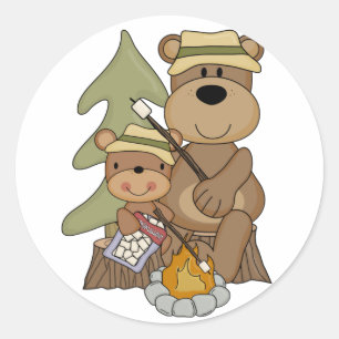Sticker Rond Les T-shirts et les cadeaux de feu de camp