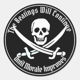 Sticker Rond Les Tabassages Continueront Jusqu'À Ce Que La Mora