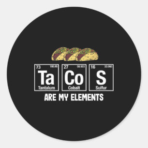 Sticker Rond Les Tacos Sont Mes Éléments - Taco Elemen Périodiq