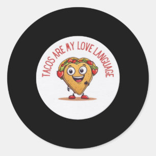 Sticker Rond Les tacos sont mon langage de l'amour drôle mexica