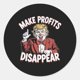 Sticker Rond Les tarifs douaniers de Trump Recession Meme font