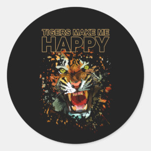 Sticker Rond Les Tigres Me Rendent Heureux