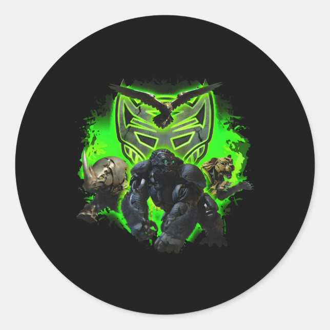 Sticker Rond Les Transformateurs Montent Des Bêtes Maximaux (Devant)