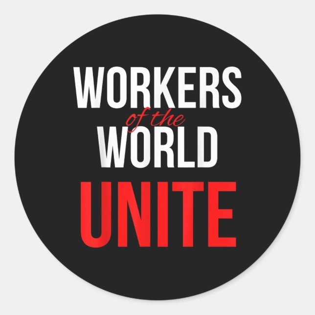 Sticker Rond Les Travailleurs De L'Union Mondiale (Devant)