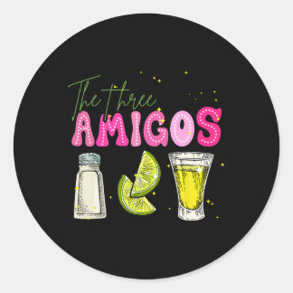 Sticker Rond Les Trois Amicos Cinco De Mayo Tequila Boivent Des