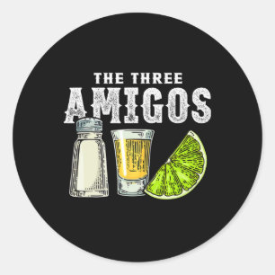 Sticker Rond Les Trois Amigos Sel De Chaux Tequila Drôle Cinco