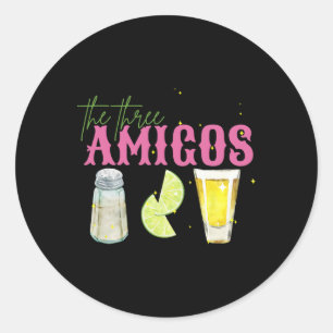 Sticker Rond Les Trois Amigos Sel De Chaux Tequila Drôle Cinco 