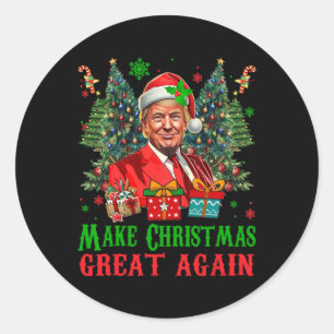 Sticker Rond Les Trumpmas rendent Noël super encore le Père Noë