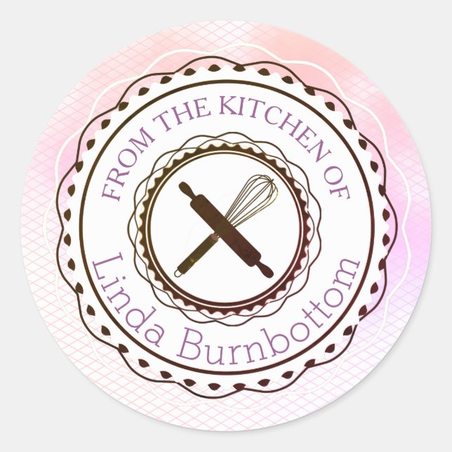 Sticker Rond Les ustensiles de cuisson fouettent de la cuisine  (Devant)