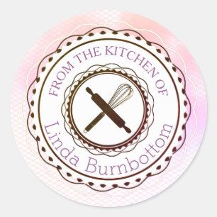 Sticker Rond Les ustensiles de cuisson fouettent de la cuisine