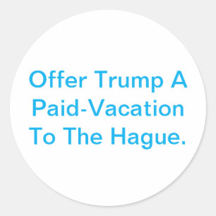 Sticker Rond Les vacances de Trump à La Haye Hankamer Artjunkha