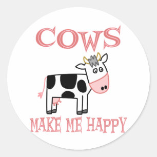 Sticker Rond Les Vaches Me Rendent Heureux