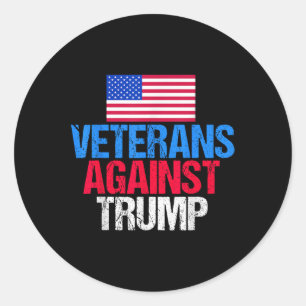 Sticker Rond Les vétérans contre Donald Trump