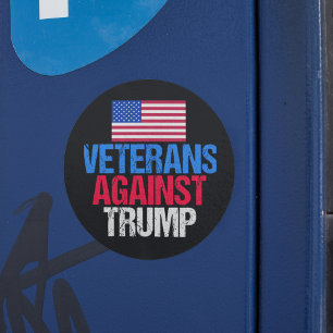 Sticker Rond Les vétérans contre Donald Trump