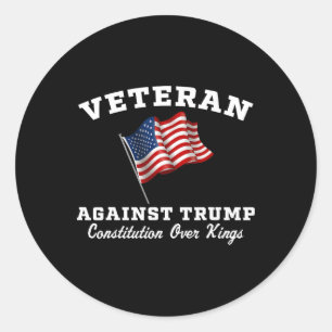 Sticker Rond Les vétérans contre la Constitution Trump contre l