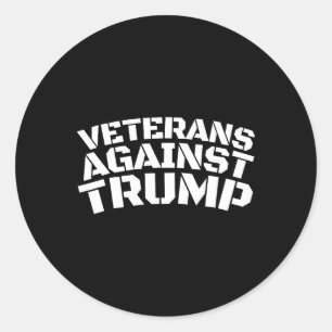 Sticker Rond Les vétérans contre les vétérans anti-Trump contre