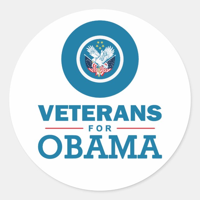 Sticker Rond Les vétérans d'Obama (Devant)