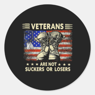 Sticker Rond Les Vétérans Tee - shirt Mens Ne Sont Pas Perdants