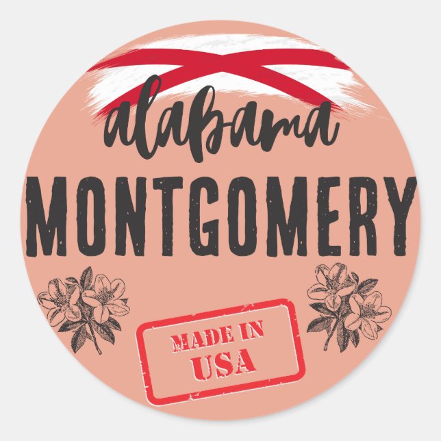 Sticker Rond Les villes de l'Alabama (Devant)