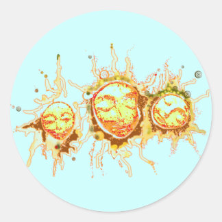 Sticker Rond Les visages du soleil
