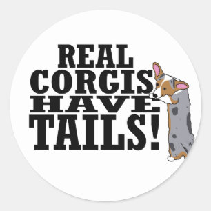 Sticker Rond Les vrais Corgis ont des traces