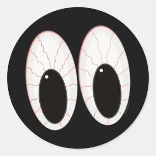 Sticker Rond Les yeux de sang des yeux d'Halloween