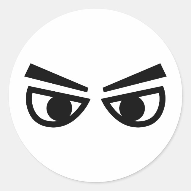 Sticker Rond Les yeux en colère (Devant)
