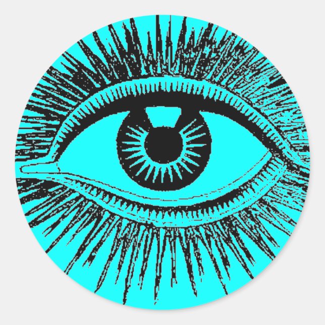 Sticker Rond Les yeux mystiques voient toutes les ICU (Devant)