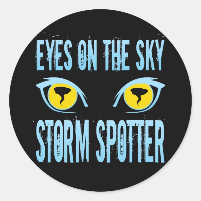 STICKER ROND LES YEUX SUR LE SPOTTER DE LA TEMPÊTE CIEL (Devant)