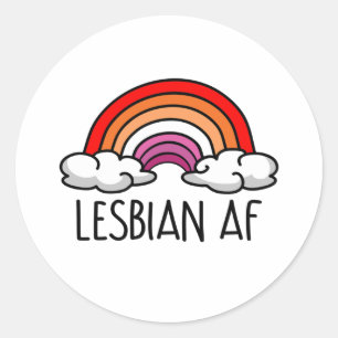 STICKER ROND LESBIAN AF