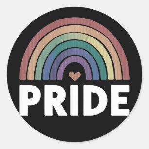 Sticker Rond Lesbian Funny Gay pride LGBT Rainbow