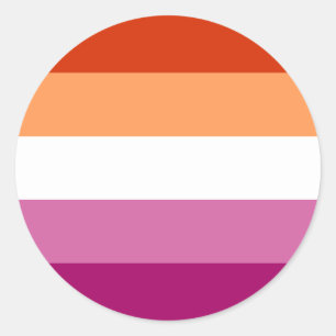 Sticker Rond Lesbian Pride Flag LGBTQ