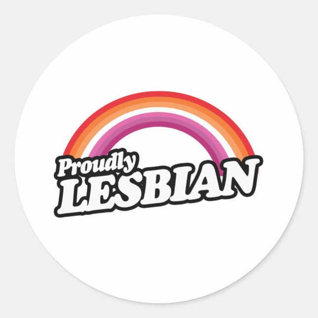 Sticker Rond Lesbienne et fière (Devant)