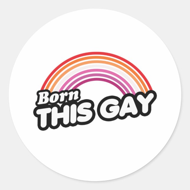 Sticker Rond Lesbienne - Né ce gay (Devant)