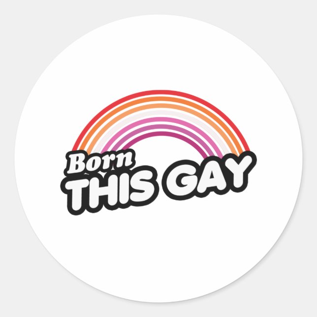 Sticker Rond Lesbienne - Né ce gay (Devant)