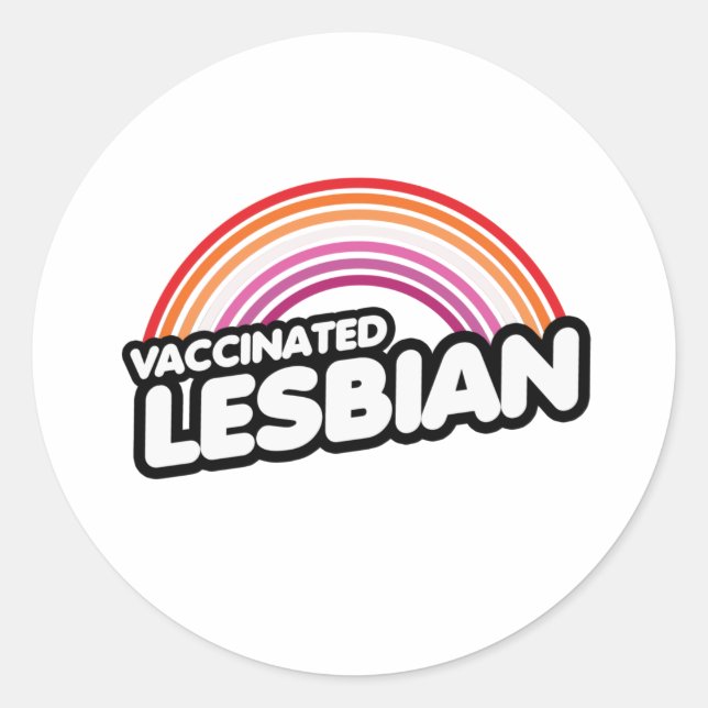 STICKER ROND LESBIENNE VACCINÉE (Devant)