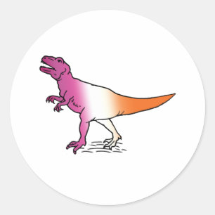 Sticker Rond Lesbisaurus