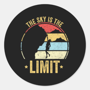 Sticker Rond L'escalade de rochers drôle Vintage Climber Le cie