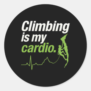Sticker Rond L'escalade est mon aventure graphique d'ECG cardio