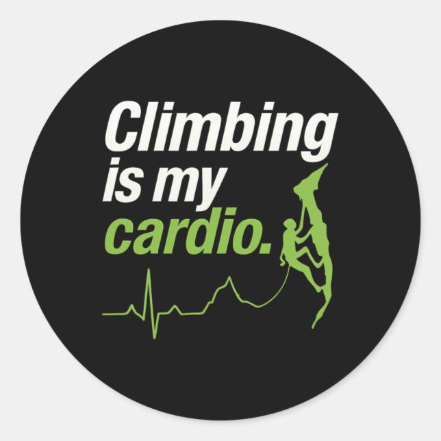 Sticker Rond L'escalade est mon aventure graphique d'ECG cardio (Devant)