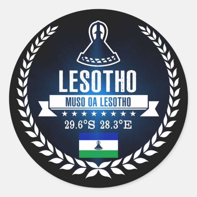 Sticker Rond Lesotho (Devant)