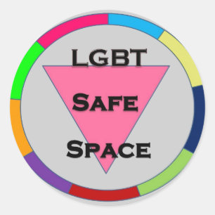 Sticker Rond L'espace sûr LGBT