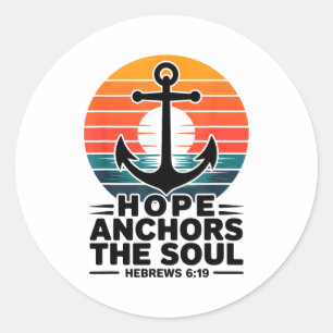 Sticker Rond L'espérance ancre l'âme Hébreux 6_19 Verset bibliq