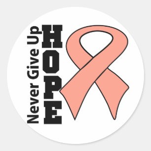 Sticker Rond L'espoir de cancer du corps utérin n'abandonnent