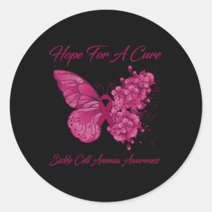 Sticker Rond L'Espoir Des Papillons Pour Une Anémie Cure De La