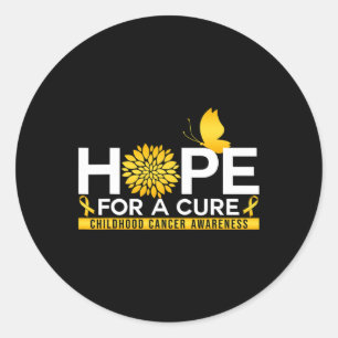 Sticker Rond L'Espoir D'Une Lutte Contre Le Cancer Chez L'Enfan