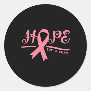Sticker Rond L'Espoir D'Une Sensibilisation Cure Au Cancer Du S