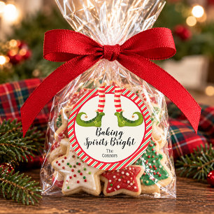 Sticker Rond L'esprit de Noël fait briller la pâtisserie