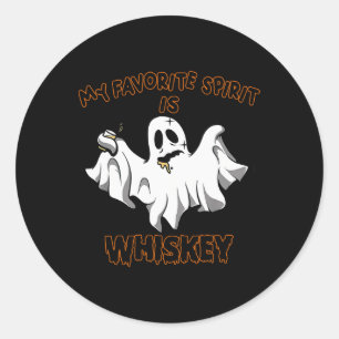 Sticker Rond L'Esprit Favori Est Whiskey Boo Super mignon Fantô