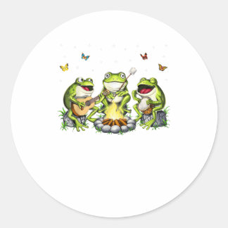 Sticker Rond l'esthétique Cottagecore Grenouilles Camping Forêt